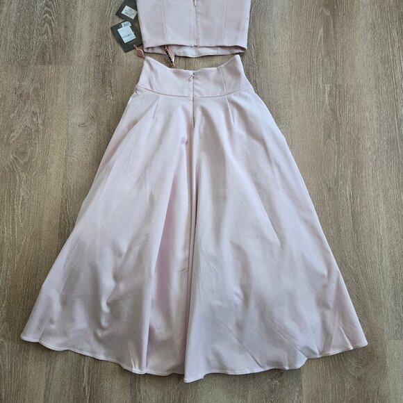 House of CB Pabla Bralette Top & Rita Midi Skirt Set Pink Small New With Tags - Picture 11 of 16